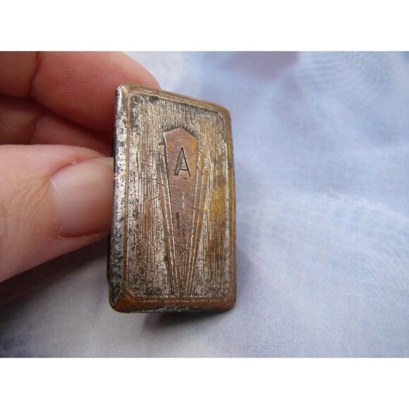 Letter Initial "A" Small Belt Buckle Monogram Western Silver Plated Vintage Old - Picture 1 of 12